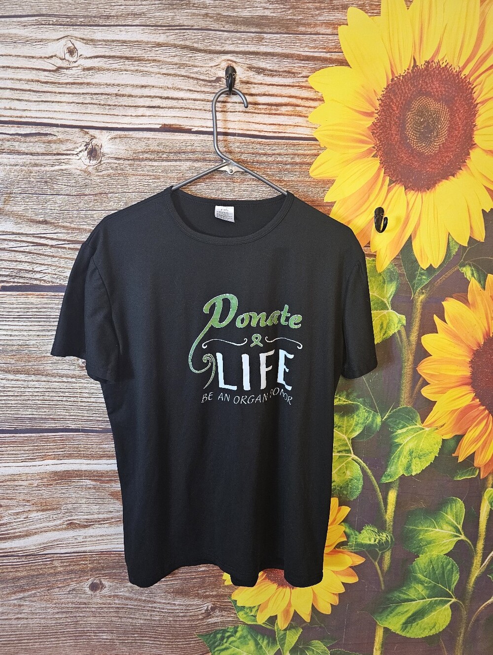 Donate Life Graphic Tee - Black with Green & White Print